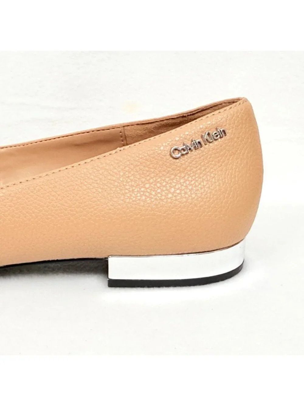 Calvin Klein Emerin Taupe Pointed-Toe Flats With Mirror Heels Size 10